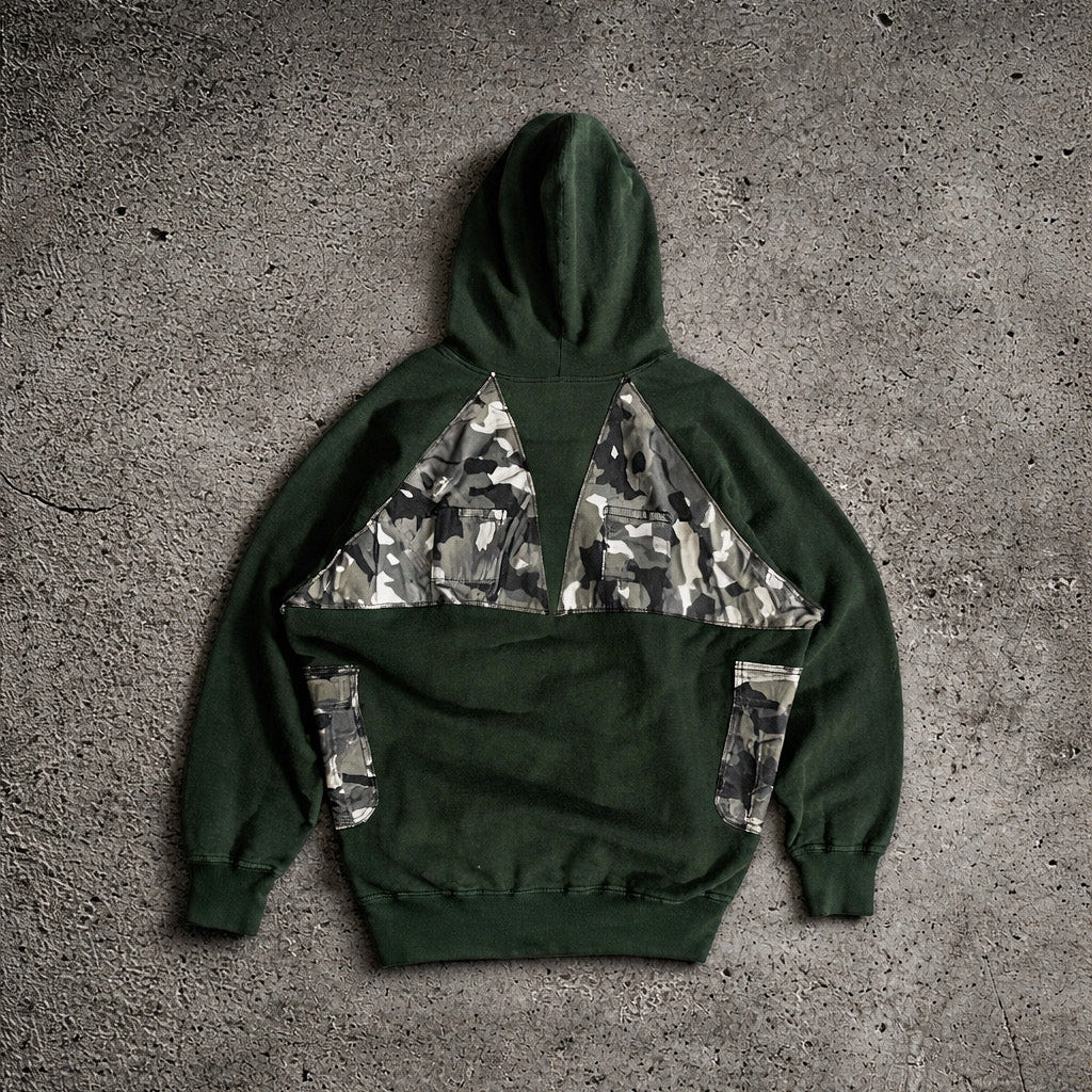 GREEN-ARMY PULLOVER HOODIE- XL