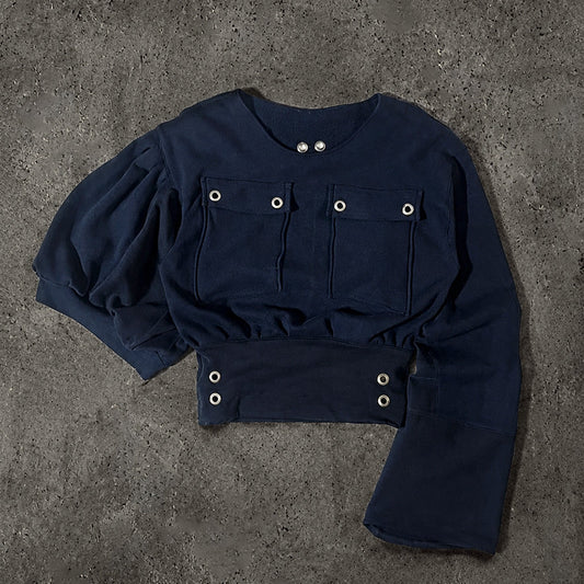 SPLIT-SCALE NAVY LONGSLEEVE - XL