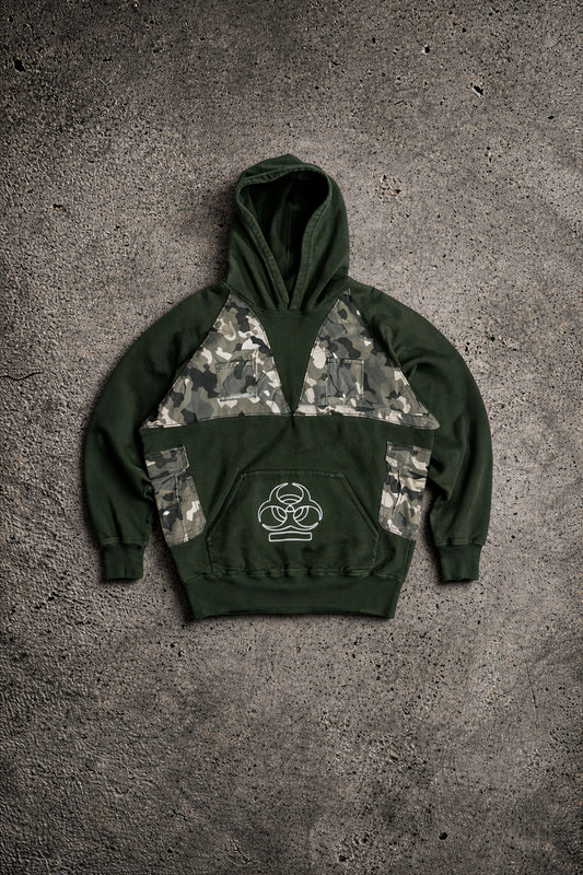 GREEN-ARMY PULLOVER HOODIE- XL