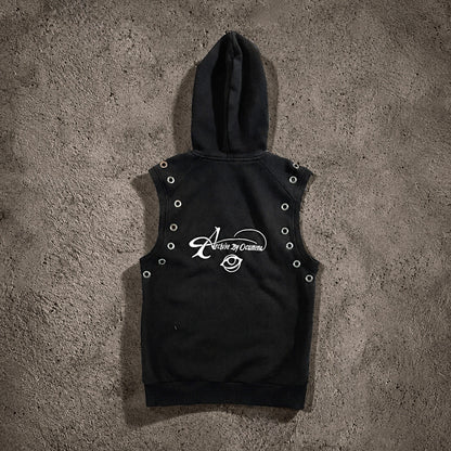 ABO SLEEVELESS ZIP-UP BLACK - M