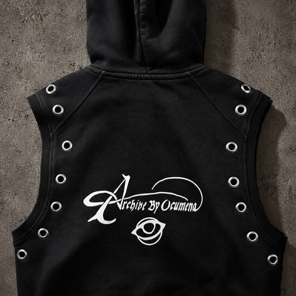 ABO SLEEVELESS ZIP-UP BLACK - M