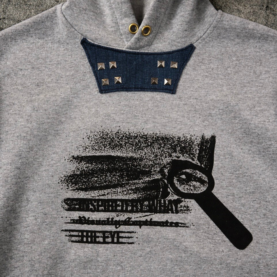 SPLIT VISION GREY PULLOVER - XL